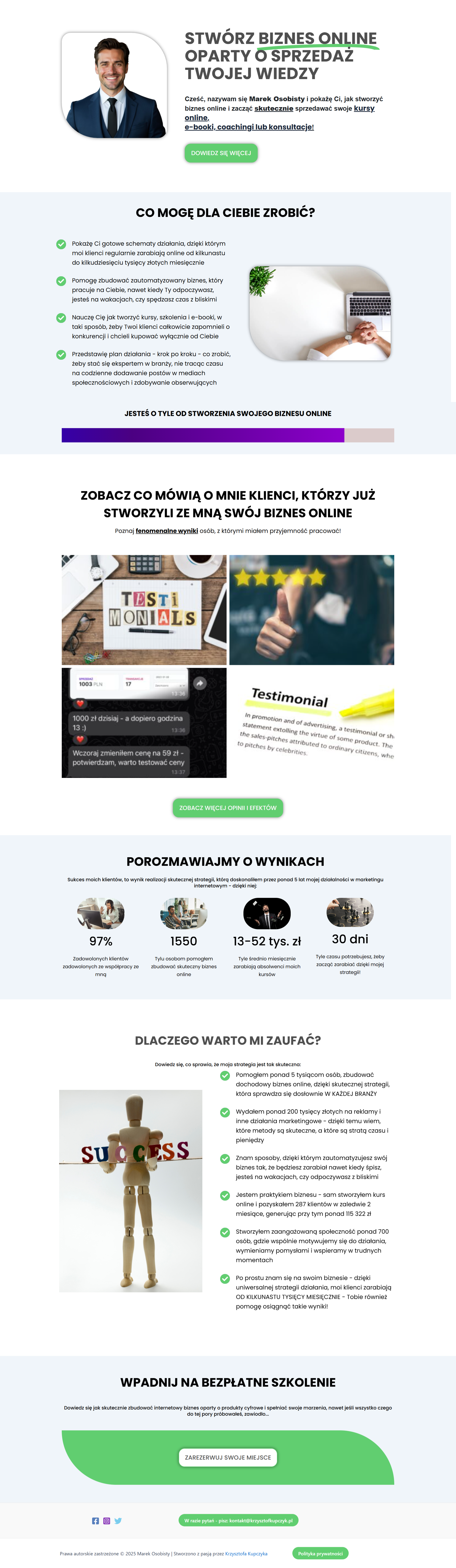 Landing page sprzedażowy